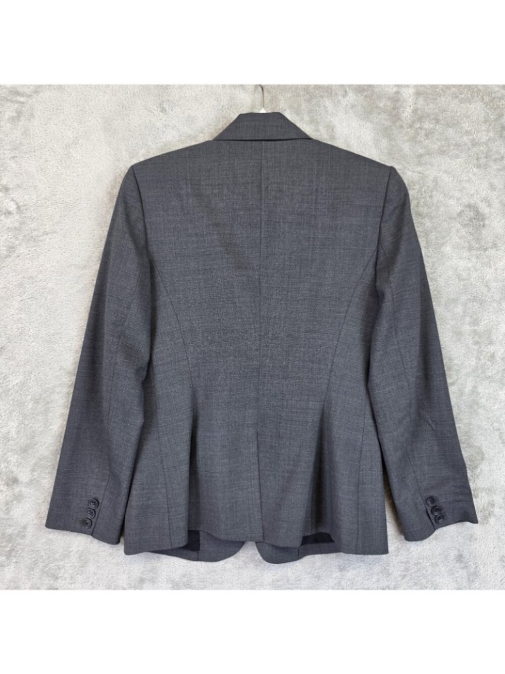 Theory Blazer Womens 6 Gray Virgin Wool Two Button Lined Slim Jacket Career - Picture 2 of 10
